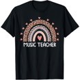 thumbnail image 1 of Leopard Cute Rainbow Music Teacher Back To School Supplies T-Shirt, 1 of 3