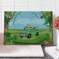 thumbnail image 1 of Leopard Cutting Board, Safari Vehicle in the Center of a Jungle with Animal on Top Adventurous Theme, Decorative Tempered Glass Cutting and Serving Board, in 3 Sizes, by Ambesonne, 1 of 2