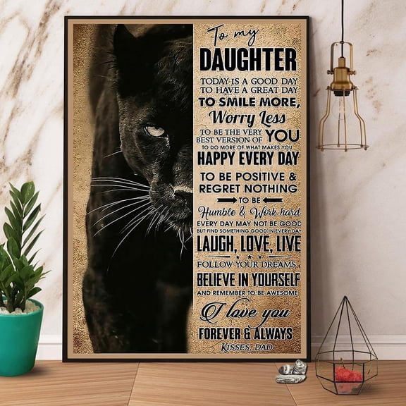 Leopard Dad To My Daughter I Love You Forever & Always Paper Poster No Frame Matte Wall Art Decor 11 x 17 Inch Poster