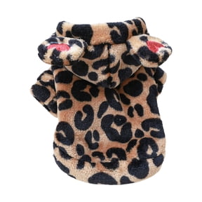 Leopard Dog Hoodie Dog Coat With Hood Winter Pet Dog Clothes Dog Jackets Pullover Dog Coat Dog Hoodies Cozy Dog Outfits