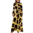 thumbnail image 1 of Leopard Dress Animal Print Kawaii Maxi Dress Street Style Beach Long Dresses High Waist Printed Vestido, 1 of 2
