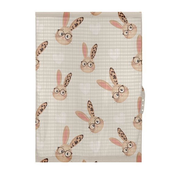 Leopard Eye Rabbit Pattern Door Curtain Sheer Privacy Light Filtering Window Panel 1 Panel 25x40 Inch