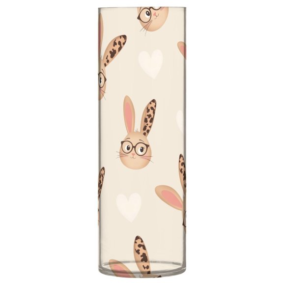 Leopard Eye Rabbit Pattern Vase Flower Vase Clear Unbreakable Plastic Tall Decorative 11.8in