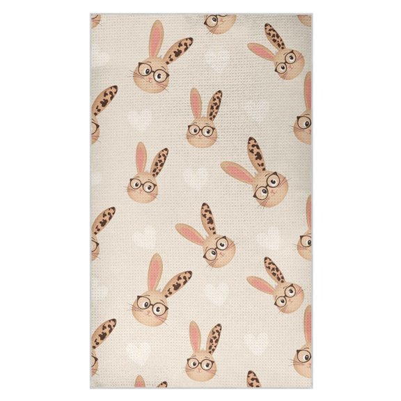 Leopard Eye Rabbit Pattern Waffle Kitchen Towels 18x30 in Soft Absorbent Quick Dry Dishcloths