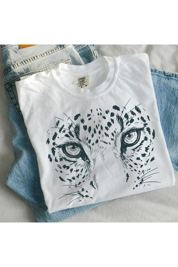 Leopard Face Oversized Jungle Cheetah Nature Animal Lover Panther T-Shirt All Size S-3XL