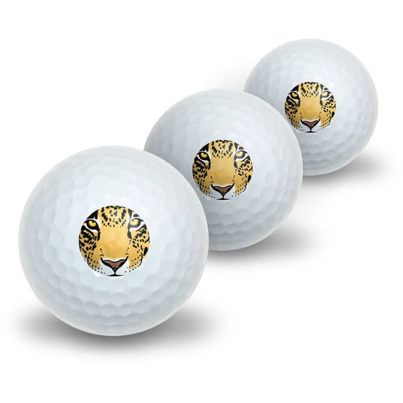 Leopard Face Safari Big Cat Novelty Golf Balls, 3pk
