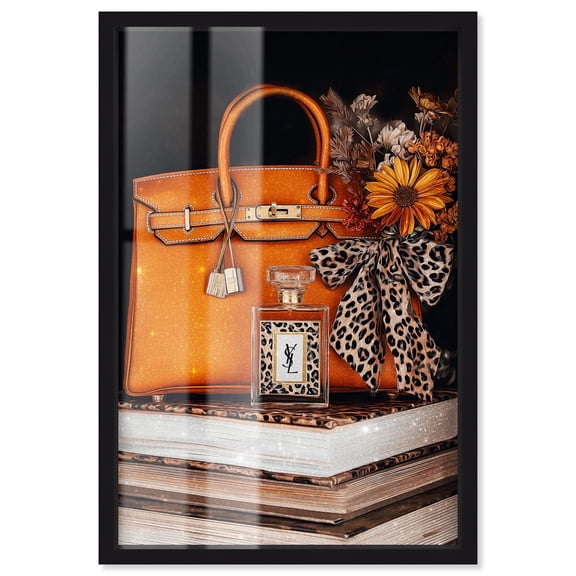 Leopard Fall Glam Shadowbox Print Glam Wall Art by Art Remedy, Black Frame, 10 x 15