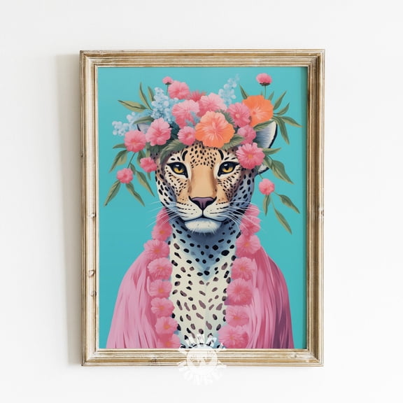 Leopard Fashion Maximalist Eclectic Wall Art Unframed Paper Print