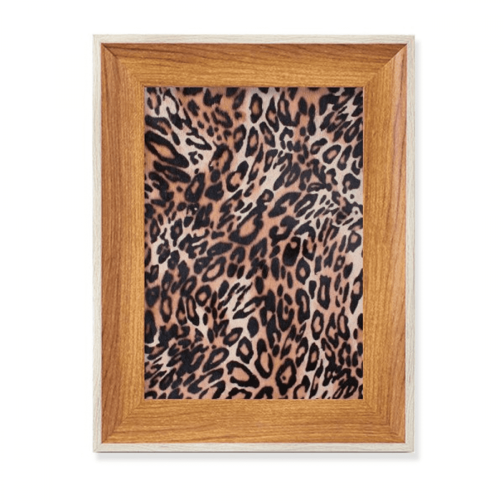 Leopard Feather Design Desktop Wooden Photo Frame Display Picture Art ...