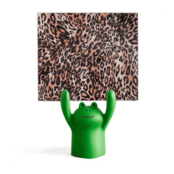Leopard Feather Design Memo Holder Cartoon Animal Frog Stand Decoration