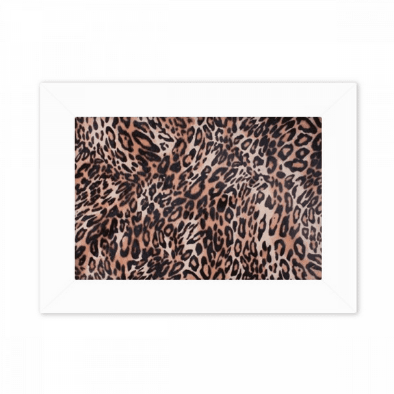 Leopard Feather Design Photo Mount Frame Picture Art Painting Desktop 5x7 inch
