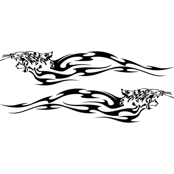 Leopard Flames Decals for Cars Trucks Boats Golf Carts Stickers