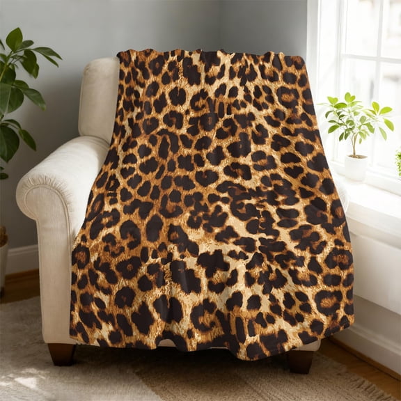 Leopard Fleece Blanket Super Soft Cozy Throw Blanket Throw 40X50inch, Lightweight Fuzzy Comfy Textured Flannel Blanket Warm Plush Throw Blankets for Couch, Sofa, Bed
