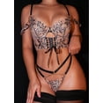 thumbnail image 1 of Leopard Flower Lace Lingerie Set (LEOPARD, S+), 1 of 4