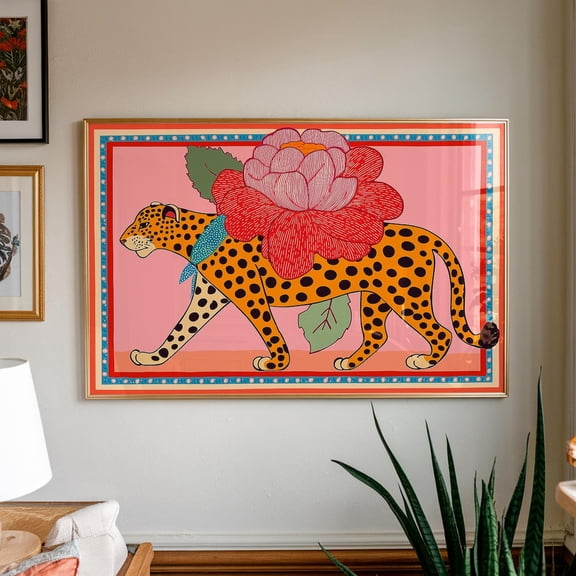 Leopard Flower Maximalist Folk Poster Unframed Paper Print