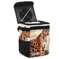 thumbnail image 1 of Leopard Foldable Car Trash Can with Lid, Leak-Proof Mini Trash Can, Hanging Storage Bag for Car, 1 of 6