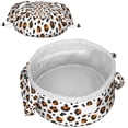 thumbnail image 1 of Leopard Full Print Drawstring Cosmetic & Makeup Bag – Large Portable Makeup Organizer with Inner Zipper Pocket & Mesh Compartment, Travel Toiletry Bag for Women, 1 of 5