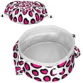 thumbnail image 1 of Leopard Full Print Drawstring Cosmetic & Makeup Bag – Large Portable Makeup Organizer with Inner Zipper Pocket & Mesh Compartment, Travel Toiletry Bag for Women, 1 of 5