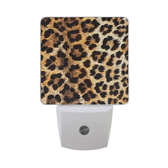 Leopard Fur Print LED Night Light with Smart Sensor Plug Into Wall Dusk to Dawn 2 packs