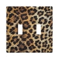 thumbnail image 1 of Leopard Fur Print Light Switch Cover Electrical Outlet Cover Replaceable Wall Plates 2-Gang, 1 of 8