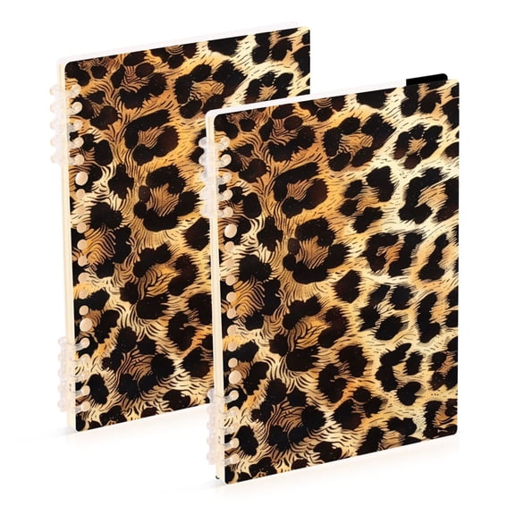 Leopard Fur Print Notebook Detachable Coil Notebook Diary Plan Book A5 Size 60 Pages 1 Pack