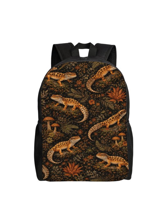 Leopard Gecko Backpack Full Front Print Travel Laptop Bag for Men and Women