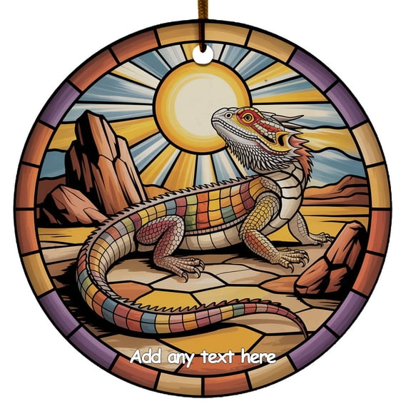 Leopard Gecko Ceramic Ornament  Custom Text Ornament for Boy or Girl Who Loves Leopard Gecko, Christmas 2025 Keepsake, Best Gifts for Pet Lovers