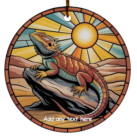 Leopard Gecko Ceramic Ornament Custom Text Ornament for Boy or Girl Who Loves Leopard Gecko, Christmas 2025 Keepsake, Best Gifts for Pet Lovers