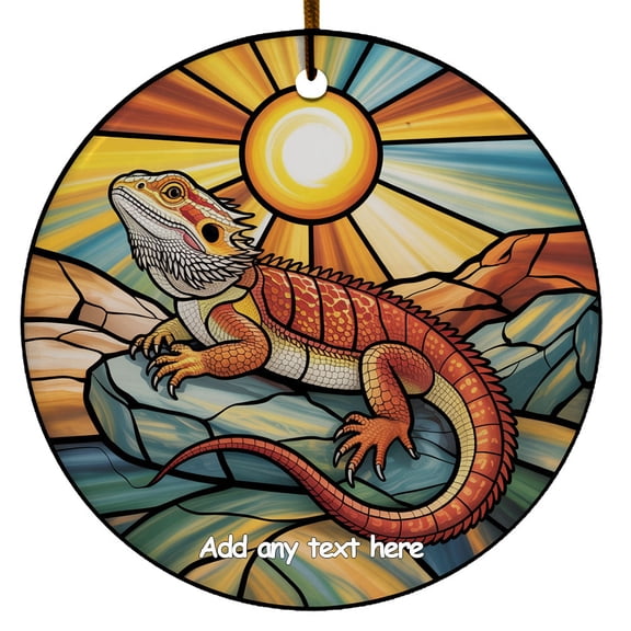 Leopard Gecko Ceramic Ornament Custom Text Ornament for Boy or Girl Who Loves Leopard Gecko, Christmas 2025 Keepsake, Best Gifts for Pet Lovers