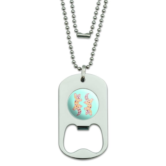 Leopard Gecko Military Dog Tag Bottle Opener Pendant