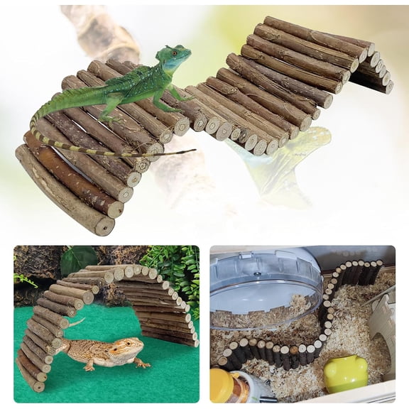 Leopard Gecko Tank Accessories, Reptile Vines Plants with Coconut Shell Ladder Hideout Hut Decor for Bearded Dragon Lizard Chameleon Tortoise Snake