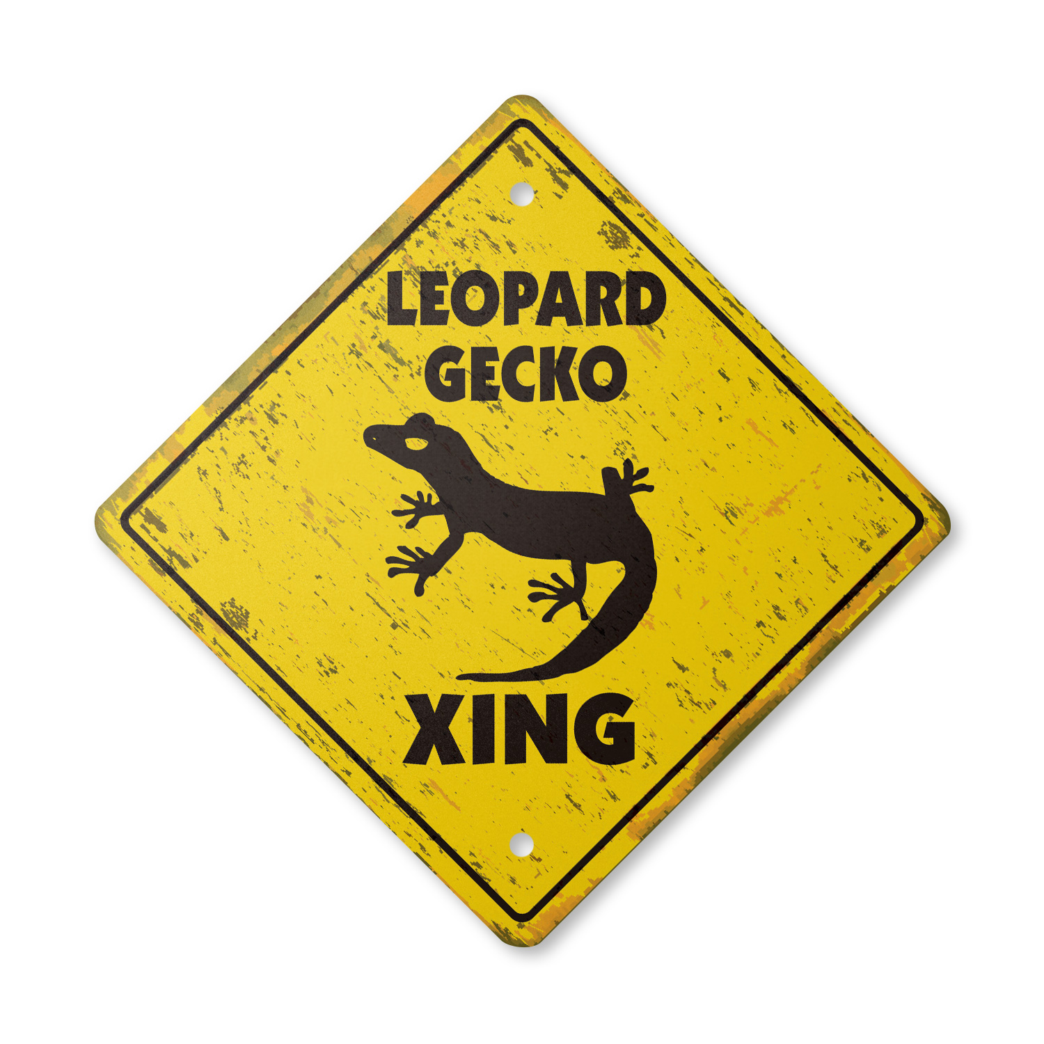 Leopard Gecko Vintage Crossing Sign Zone Xing | Indoor/Outdoor Plastic ...
