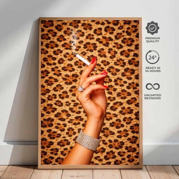 Leopard Glam Chic Fashion Wall Art Poster Unframed Paper Print