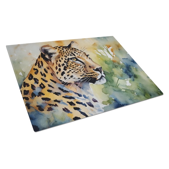 Leopard Glass Cutting Board Large 12 in x 15 in