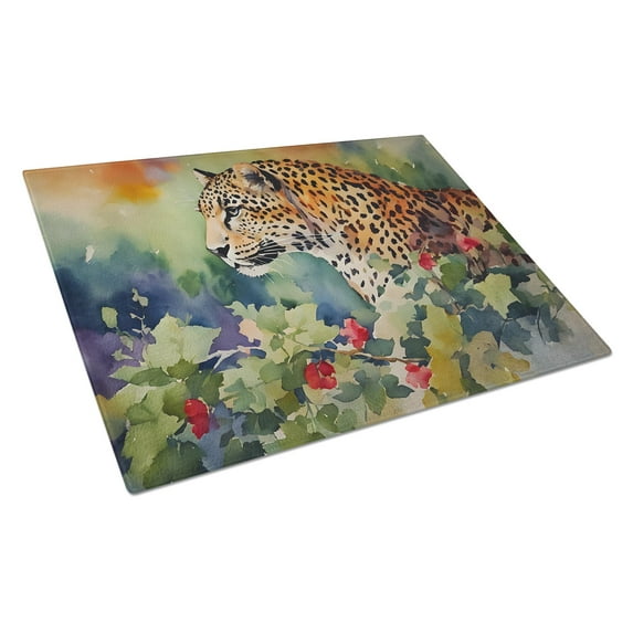 Leopard Glass Cutting Board Large 12 in x 15 in