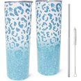 thumbnail image 1 of Leopard Glitter Tumbler with Lid and Straw - Mothers Day Birthday Gifts for Women Mom, 1 of 6