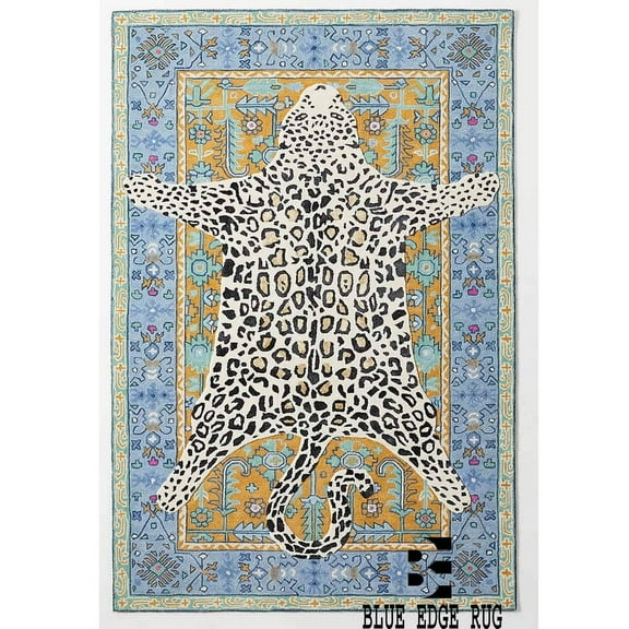 Leopard Hand-Tufted Carpet Tiger/Animal Pattern Wool Area Rug – Luxurious, Durable & Soft – Perfect for Living Room, Bedroom, or Nursery Décor.