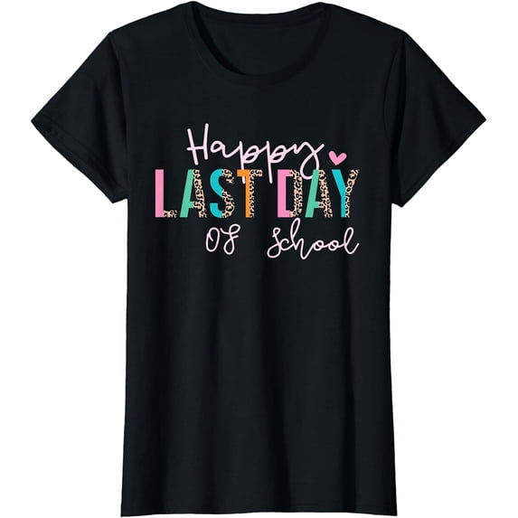 Leopard Happy Last Day of School Teacher Student Graduation T-Shirt