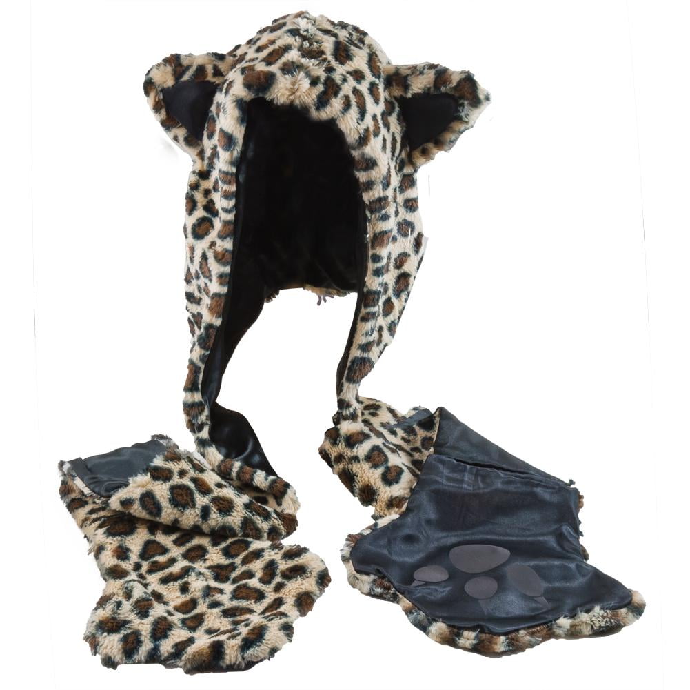 Leopard Head Plush Hat Mittens - Walmart.com display picture 3