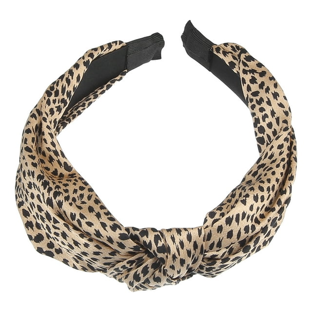 Leopard Headband Top Knot Cheetah Headband Knotted Headbands Elastic