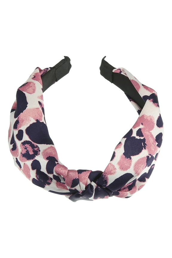 Leopard Headband Top Knot Cheetah Headband Knotted Headbands Elastic Hair Accessories for Women Pink
