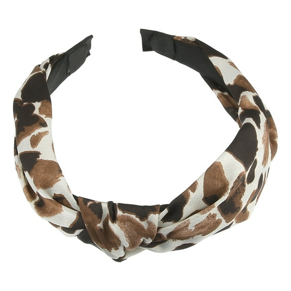 Leopard Headband Top Knot Cheetah Headband Knotted Headbands Elastic for Girl Caramel Colour