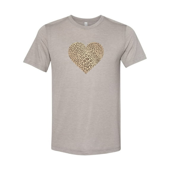 "Leopard Heart, Leopard Shirt, Sublimation, Soft Bella T, Gift For Her, Leopard Print, Heart Shirt, Mom Shirt, Leopard Print Heart, Trendy, Heather Stone, MEDIUM"