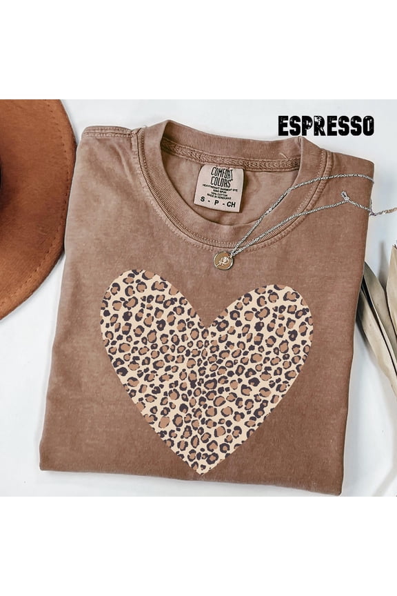 Leopard Heart Shirt, Valentine Heart TShirt, Cute Valentine Day Shirt, Animal Print Shirt, Heart Valentine Shirt
