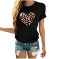 thumbnail image 1 of Leopard Heart Shirts for Womens Valentines Graphic Tops Trendy Cute Crewneck Short Sleeve Tee Shirt, 1 of 6