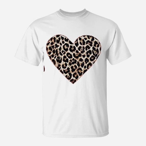 Leopard Heart Valentines Day Love Blouse TShirt - Walmart.com