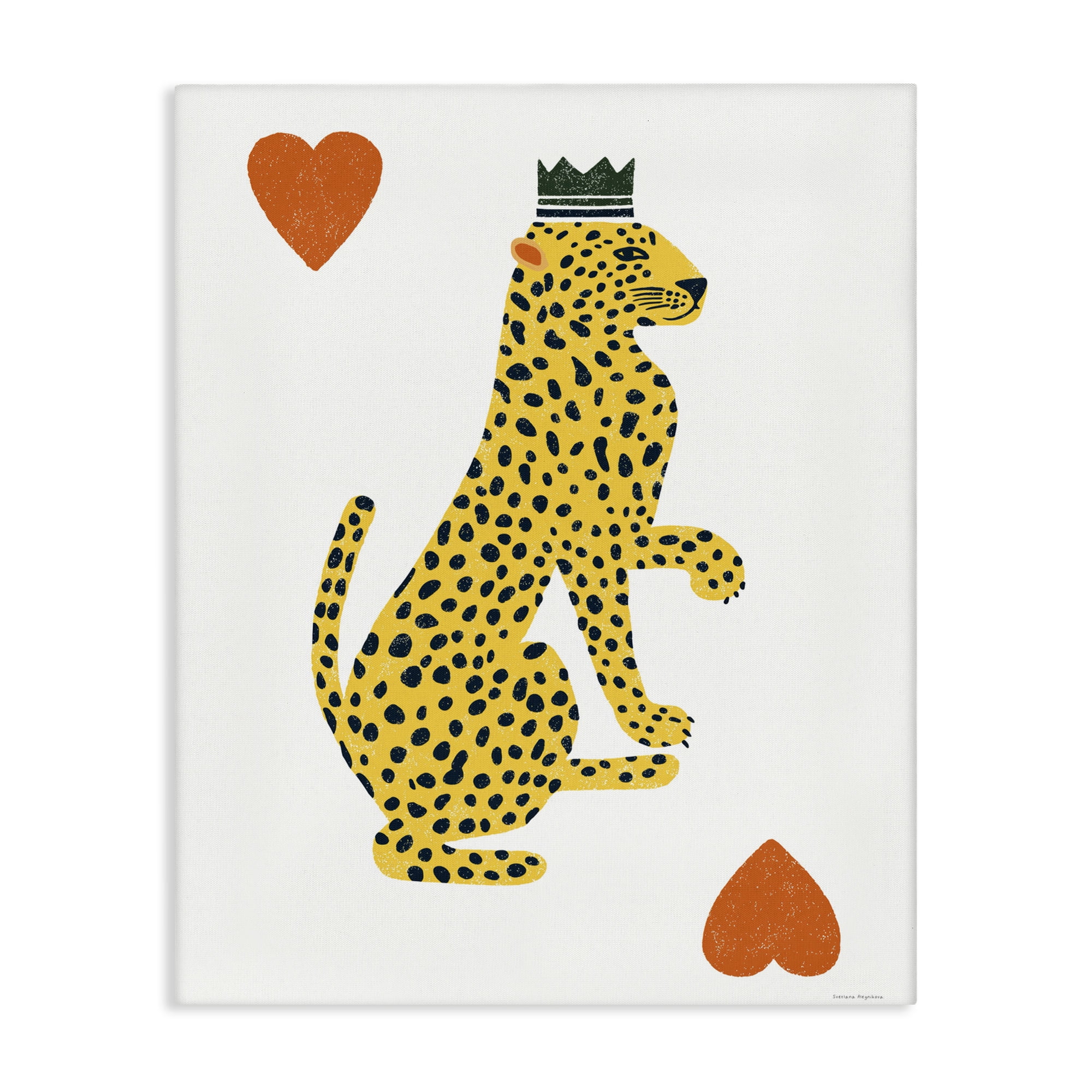 Leopard & Hearts Card Canvas Wall Art, design by Svetlana Aleynikova