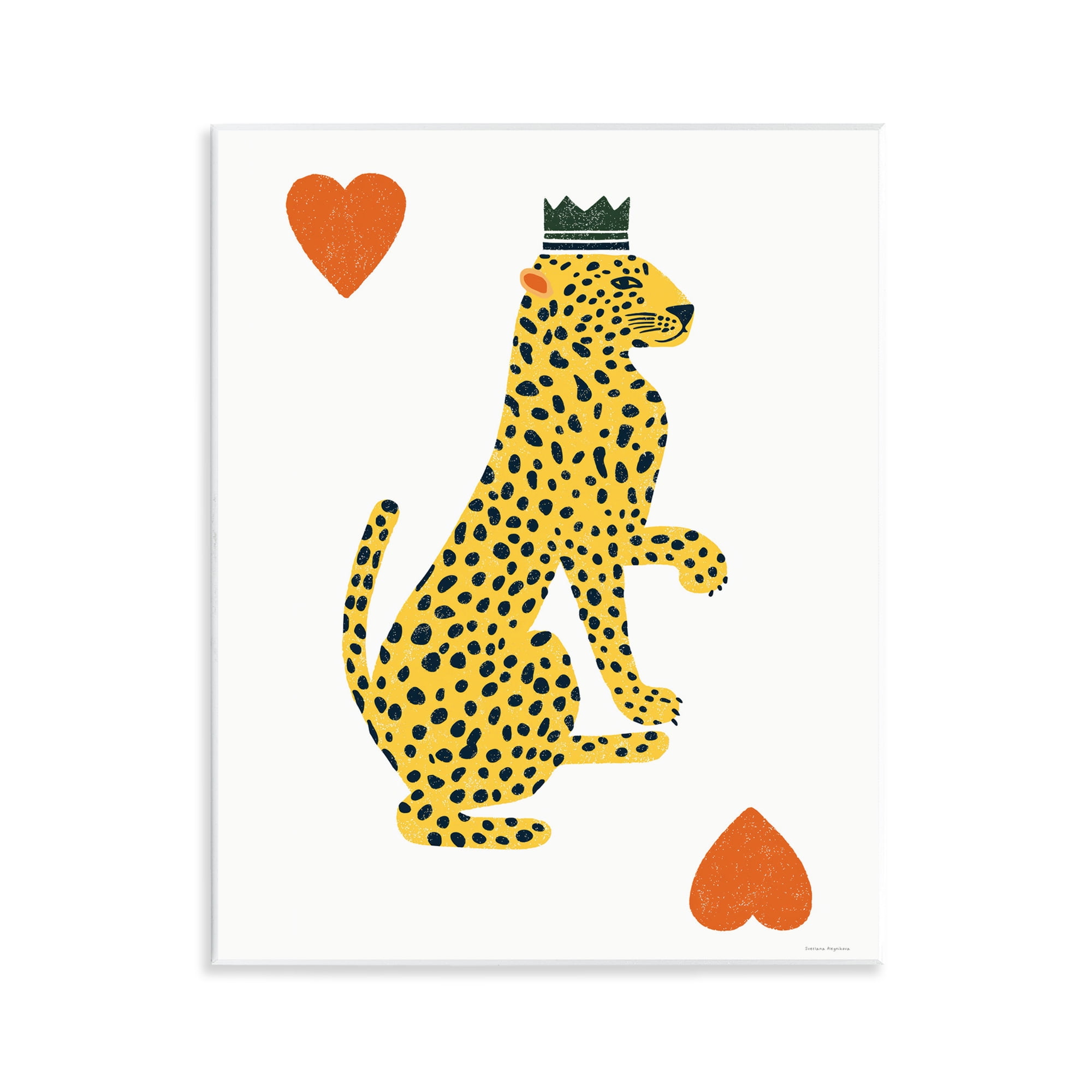 Leopard & Hearts Card Wall Plaque Art, design by Svetlana Aleynikova