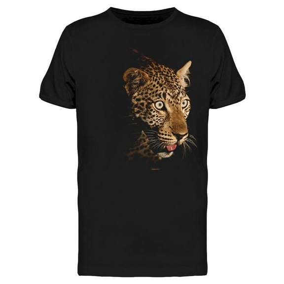 Leopard Hunting In The Dark  T-Shirt Men -Image by Shutterstock, Male 3X-Large