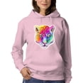 thumbnail image 1 of Leopard In Rainbow Hoodie Women -Rose Khan Designs, Female 5X-Large, 1 of 4